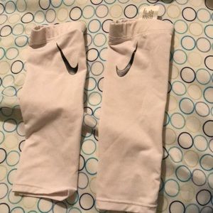 White Nike Forearm Sleeves
